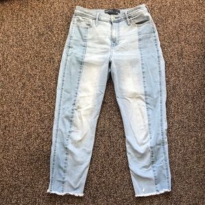 High rise light wash boyfriend jeans
